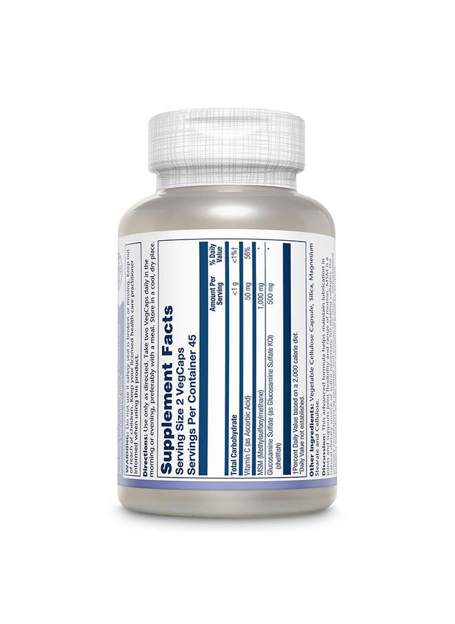 Solaray MSM & Glucosamine Veg Capsules For Joint Comfort & Joint Health 90's  - Image 2