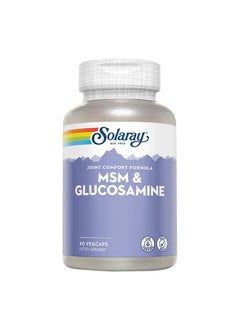 Solaray MSM & Glucosamine Veg Capsules For Joint Comfort & Joint Health 90's  - Image 1