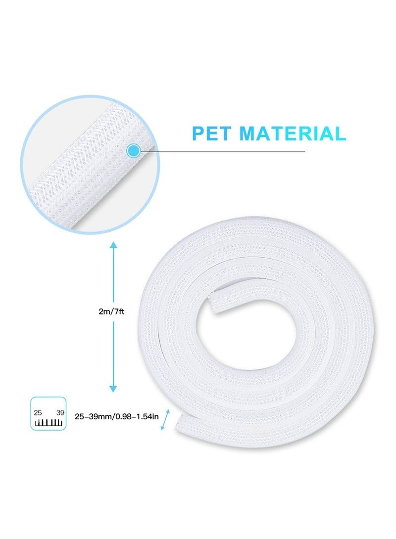 Adjustable Braided Cable Sleeve, Wire Management Sleeve Hider for TV, Desk PC, Cable Wraps with Flame Retardancy, Wires Organizer and Protector (White/2m) - Image 2