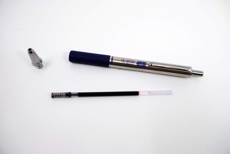 Zebra Pen STEEL G-402 Retractable Gel Pens - 0.5mm Fine Point - Smooth Blue Ink - Rapid Dry Ink for No Smears or Smudges - Refillable Stainless Steel Writing Pens for Office, School - 2 Pack (49922) - Image 2
