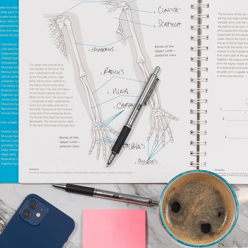 Zebra Pen STEEL G-402 Retractable Gel Pens - 0.5mm Fine Point - Smooth Blue Ink - Rapid Dry Ink for No Smears or Smudges - Refillable Stainless Steel Writing Pens for Office, School - 2 Pack (49922) - Image 3