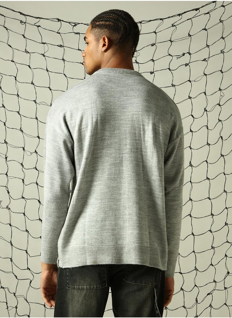 Hubberholme - Men's Multicoloured 100% Acrylic Solid Oversized Sweater - Image 1