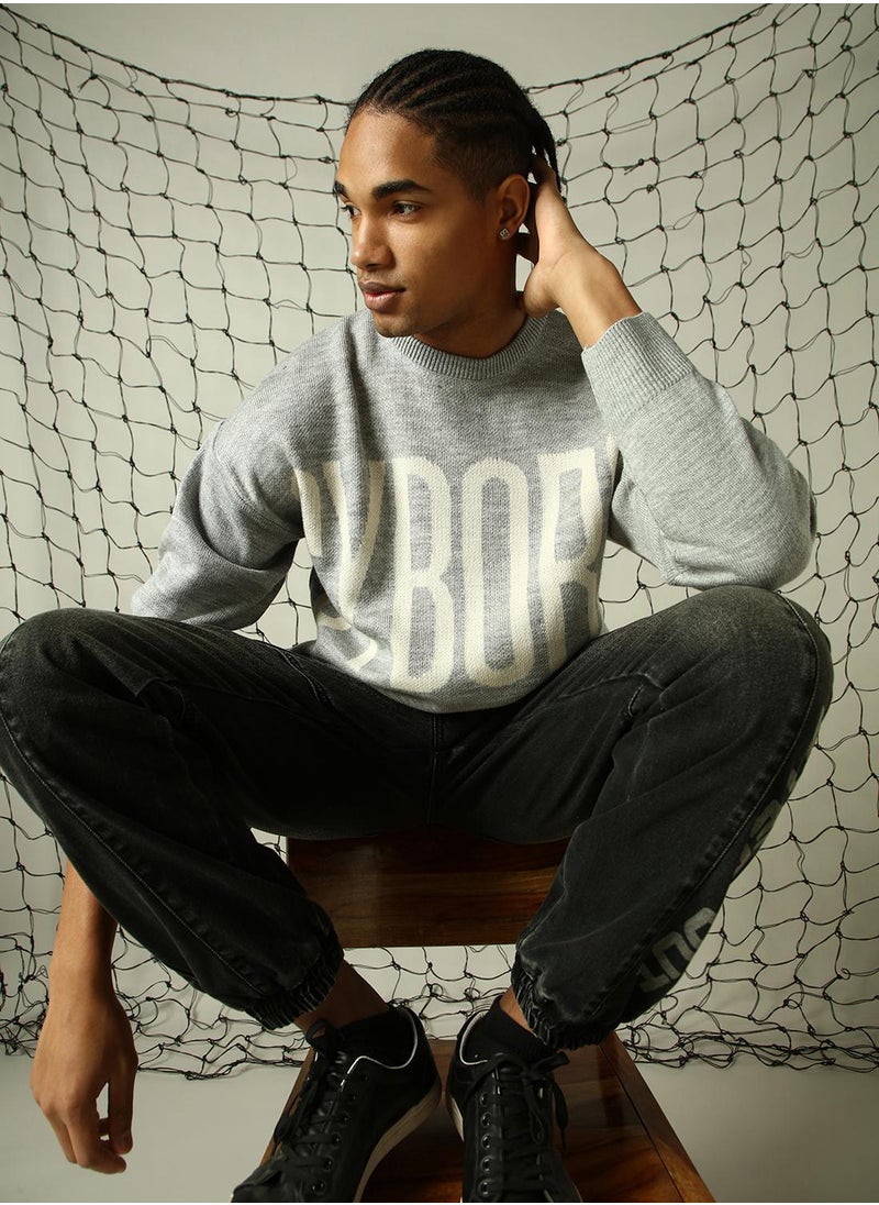Hubberholme - Men's Multicoloured 100% Acrylic Solid Oversized Sweater - Image 1