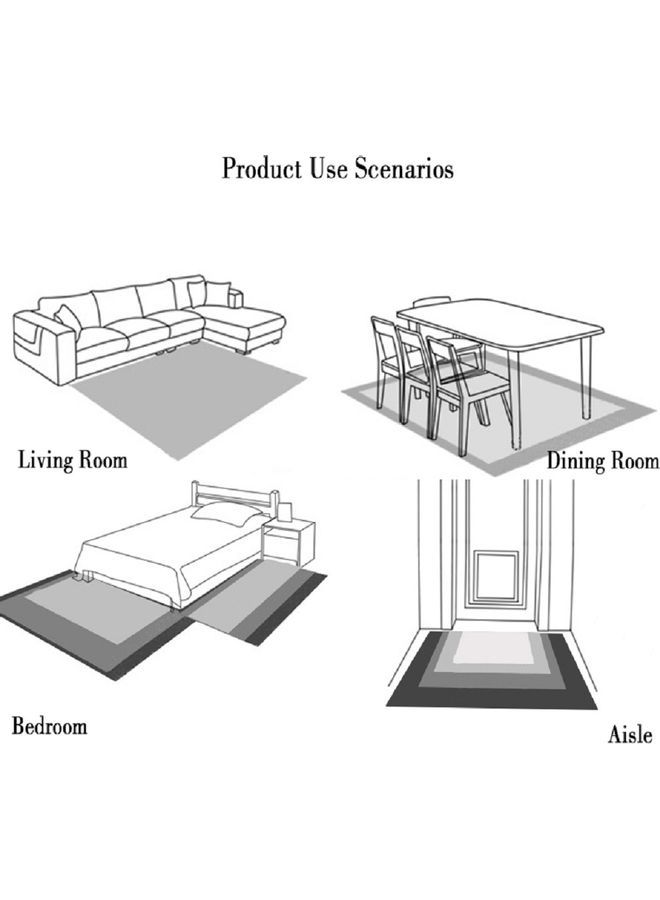 Y&D Warm Luxurious Modern Printed Rectangular Anti-Slip Carpet Beige/Black 140x200cm - Image 3