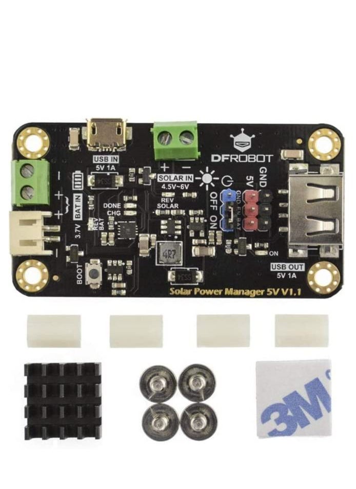 Solar Power Manager Module for 5V Solar Panel - Support Solar and USB Charging