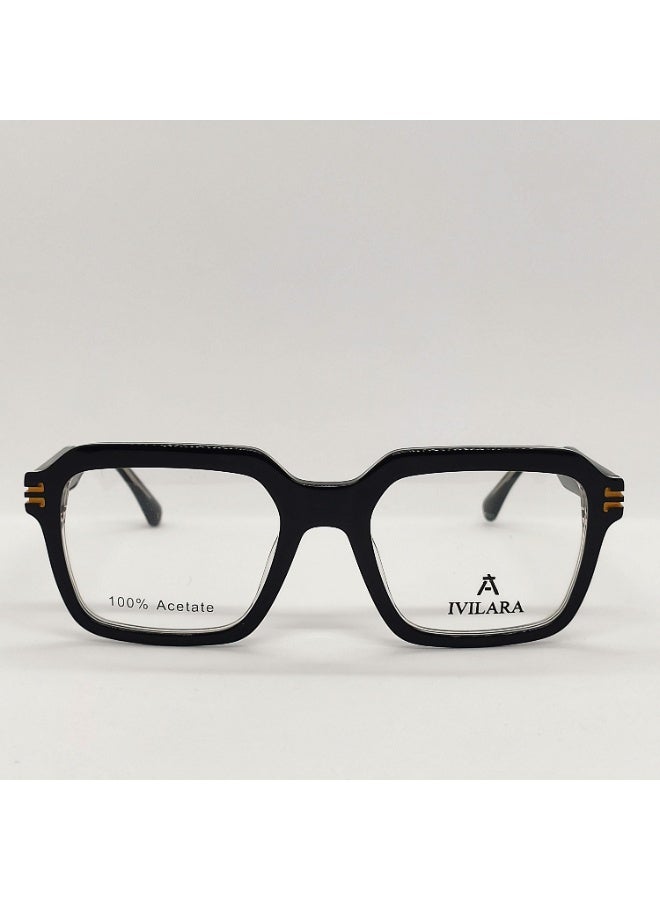 IVILARA QM22035_C3 High-End Acetate Uni-Sex Eyeglasses (Light Black) - Image 3