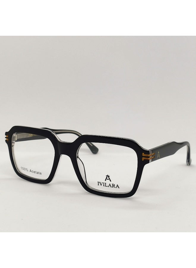 IVILARA QM22035_C3 High-End Acetate Uni-Sex Eyeglasses (Light Black) - Image 2