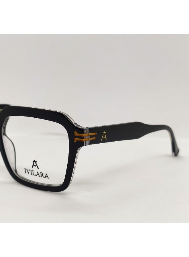 IVILARA QM22035_C3 High-End Acetate Uni-Sex Eyeglasses (Light Black) - Image 5