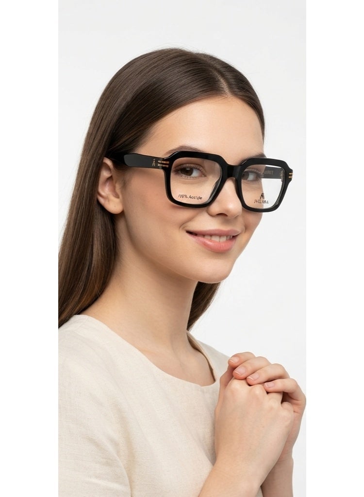 IVILARA QM22035_C3 High-End Acetate Uni-Sex Eyeglasses (Light Black) - Image 1