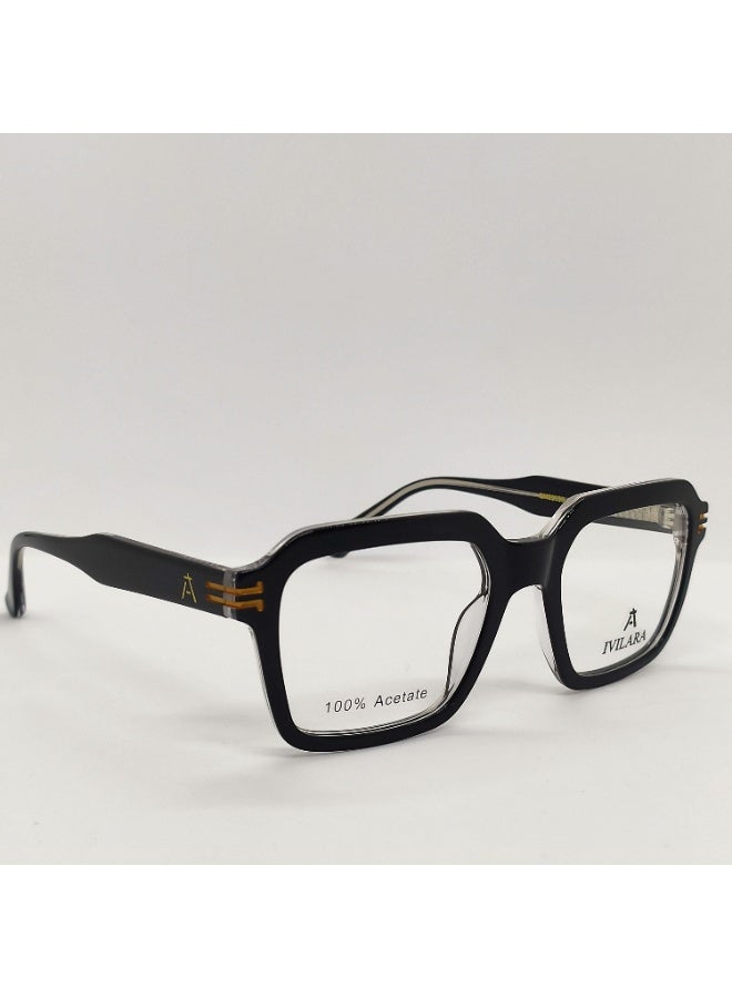 IVILARA QM22035_C3 High-End Acetate Uni-Sex Eyeglasses (Light Black) - Image 4