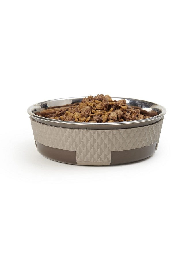 PetRageous 16017 Kona Stainless Steel Non-Slip Dishwasher-Safe Bowl 6.5-Cup 8.5-Inch Diameter 2.75-Inch Tall for Large and Extra Large Dogs and Cats, Brown - Image 3