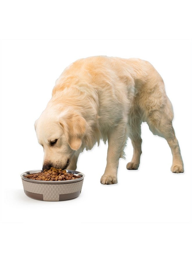 PetRageous 16017 Kona Stainless Steel Non-Slip Dishwasher-Safe Bowl 6.5-Cup 8.5-Inch Diameter 2.75-Inch Tall for Large and Extra Large Dogs and Cats, Brown - Image 5