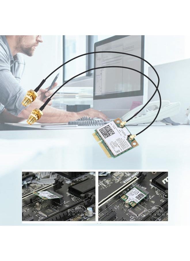 For Intel 7260AC 7260HMW Dual Band 2.4/5G Bluetooth 4.0 Network Card with 2PCS 6DBi Antenna