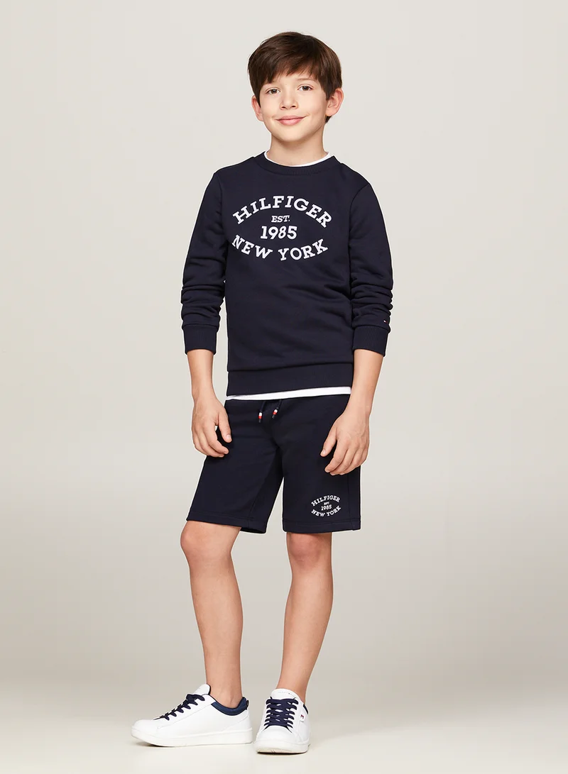 TOMMY HILFIGER MONOTYPE FLOCK REG SWEATSHORTS