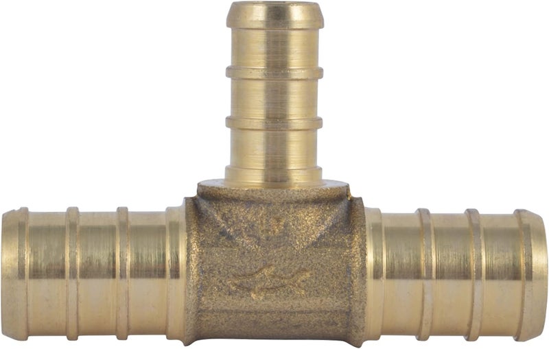 SharkBite Economical upgraded quality 1/2 Inch x 1/2 Inch x 3/8 Inch Crimp Reducing Tee, Brass Plumbing Fitting, PEX Pipe, PE-RT, UC363LFA Easy transit optimized build - Image 1