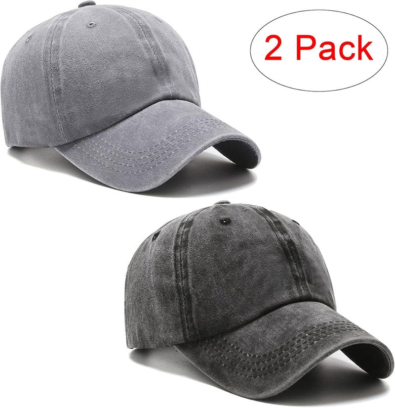 PFFY 1/2 Packs Vintage Washed Distressed Baseball Cap Dad Golf Hat for Men Women - Image 2