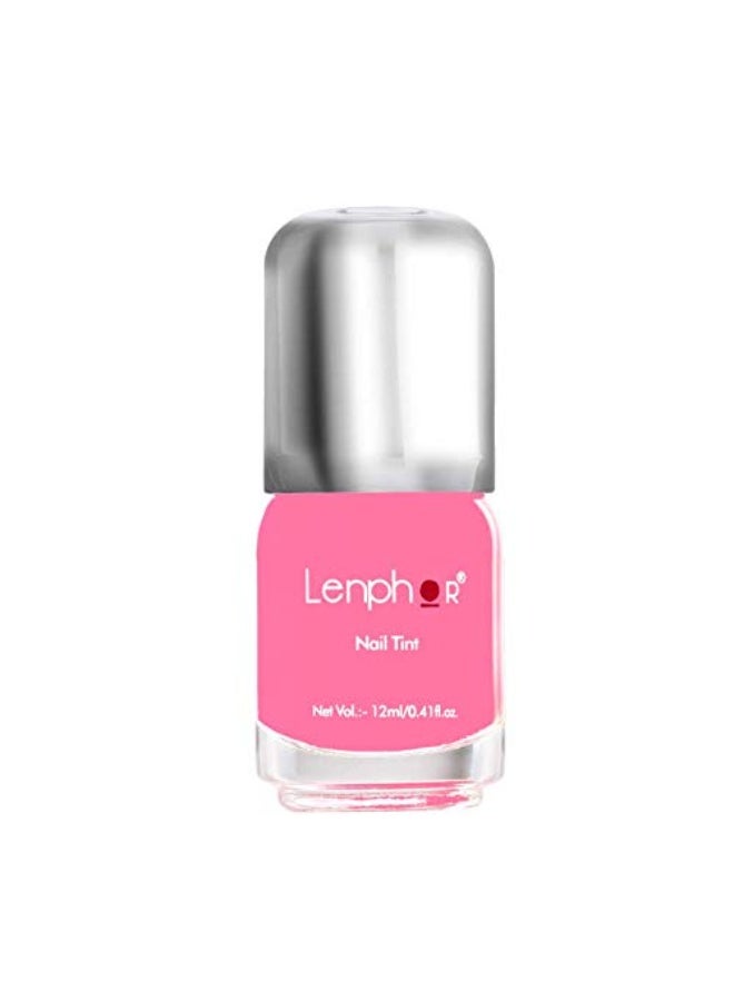 Lenphor Nail Paint  Shiny Smooth Nail Colour, Long Lasting, Fade Resistant, Quick Dry, Glassy Finish, Glossy Luster Nail Polish, Warm Shade Think Pink 12ml) - Image 1