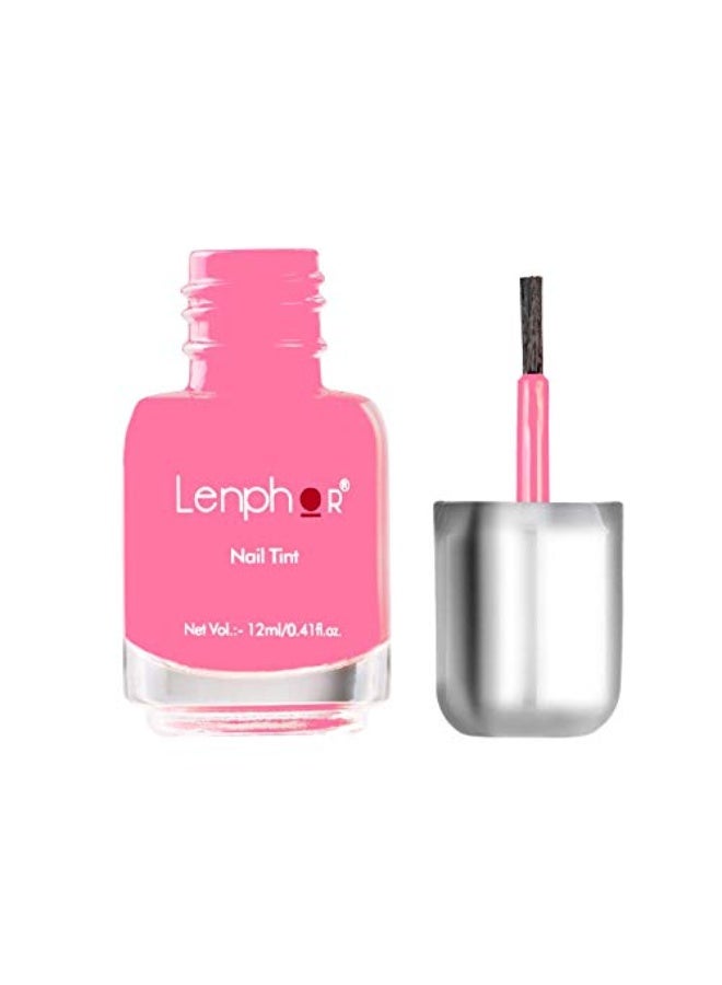 Lenphor Nail Paint  Shiny Smooth Nail Colour, Long Lasting, Fade Resistant, Quick Dry, Glassy Finish, Glossy Luster Nail Polish, Warm Shade Think Pink 12ml) - Image 3