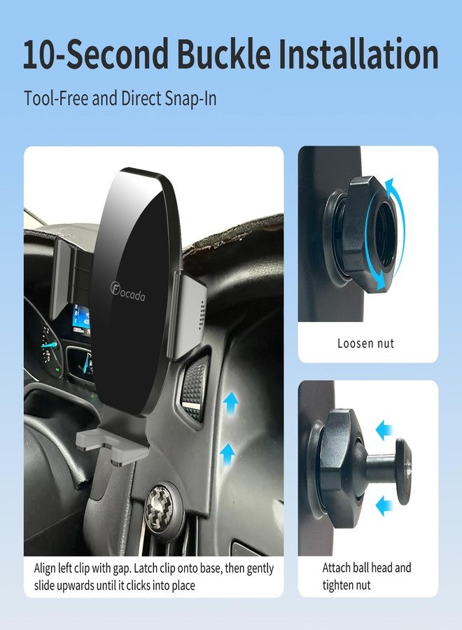Focada Car Phone Holder for Ford Focus MK3/MK3.5 (2012-2018) ST/RS/SE,Vehicle-Specific Dash Phone Mount,360° Rotating Adjustable Cell Phone Holders with Stable Clip Design,Ford Focus Auto Accessories - Image 3