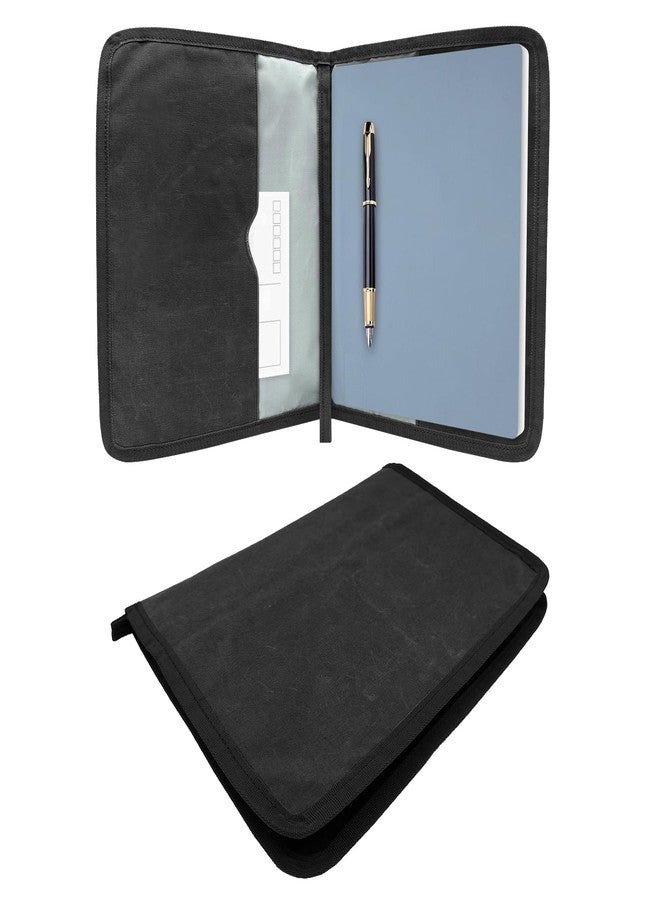 Baizoy Journal Cover for Field Notes Notebooks cover 10 X 8.25 Inch B5 Notebooks Cover, Water Resistant Steno Notebook Cover for Journal Accessories, Classy Waxed Canvas Sketchbook Cover Case Black (Black) - Image 1
