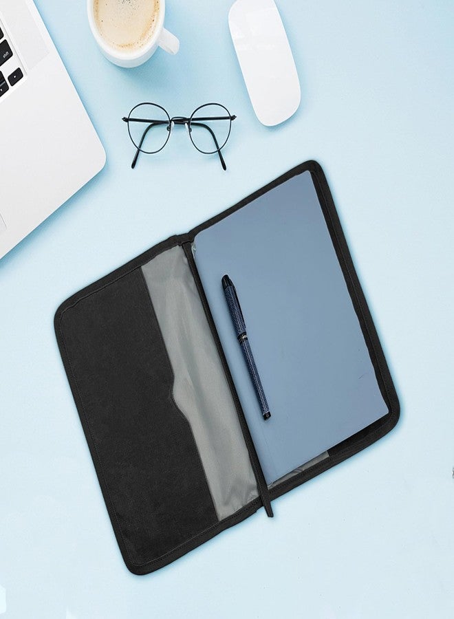 Baizoy Journal Cover for Field Notes Notebooks cover 10 X 8.25 Inch B5 Notebooks Cover, Water Resistant Steno Notebook Cover for Journal Accessories, Classy Waxed Canvas Sketchbook Cover Case Black (Black) - Image 4