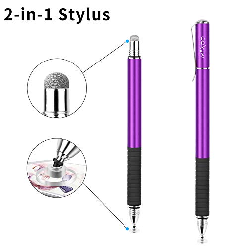 Mixoo Stylus Pens for Touch Screens - Disc & Fiber Tip 2 in 1 High Sensitivity Universal Stylus for iPad, iPhone, Tablets and Other Capacitive Touch Screens (Dark Violet) - Image 4