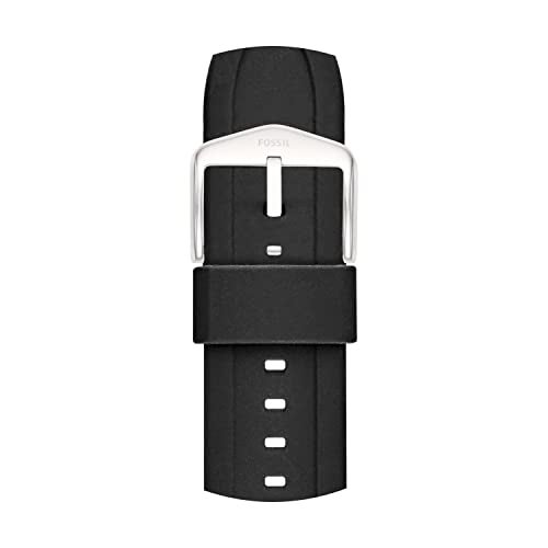 Fossil Mens 24mm Silicone Interchangeable Watch Band Strap Color Black Model S241080 - Image 3