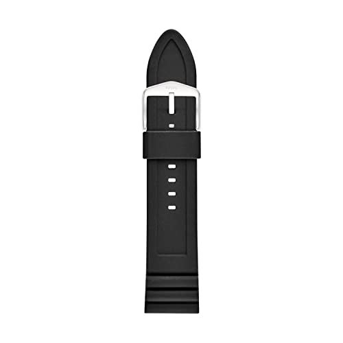 Fossil Mens 24mm Silicone Interchangeable Watch Band Strap Color Black Model S241080 - Image 1