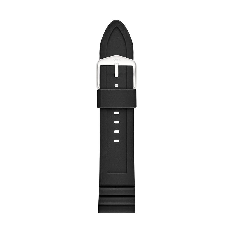 Fossil Mens 24mm Silicone Interchangeable Watch Band Strap Color Black Model S241080 - Image 2