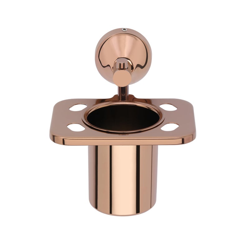 LAPO Stainless Steel 304 Grade Tumbler Holder for Bathroom/Toothpaste Holder Wall Mounted/Tooth Brush Holder Bathroom Accessories(PVD Rose Gold Finish) Pack of 1 - Image 5