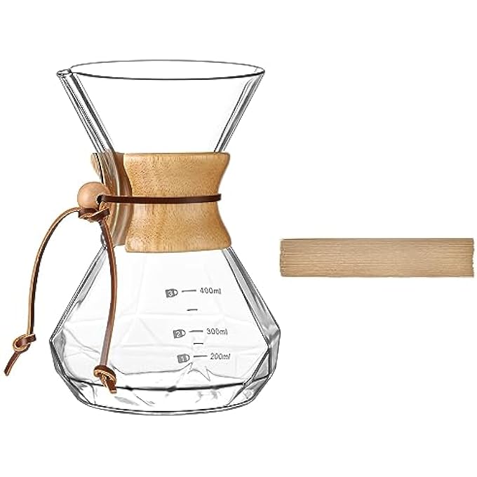 TERRIFI Pour Over Coffee Maker Holds 1 To 2 Cups 15Oz Coffee Dripper Set Borosilicate Glass Coffee Carafe Brewer Coffee Server For Home Caf Restaurant Camping - Image 1
