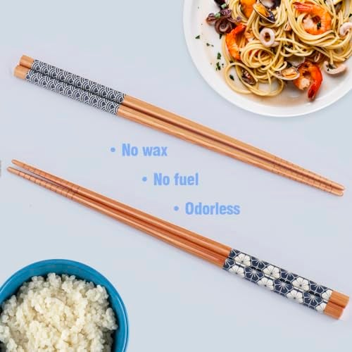 GLAMFIELDS Bamboo Chopsticks Reusable Japanese Style Lightweight 5 Pairs Ramen Chop Sticks Case Gift Set - Image 3