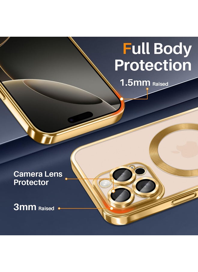 iPhone 16 Pro Max Case with Gold Titanium, Camera Lens Protection, Compatible with MagSafe, Diamond Clear Stylish - pzsku/Z48385148255AC5FC509FZ/45/_/1734869502/5eae2912-f29f-4739-9c2c-e350307dcd78