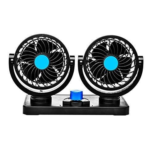 Trest Car Fan 12V 360 Degree Rotatable Dual Head 2 Speed Quiet Strong Dashboard Auto Cooling Air Fan for All Auto Vehicles - Image 2