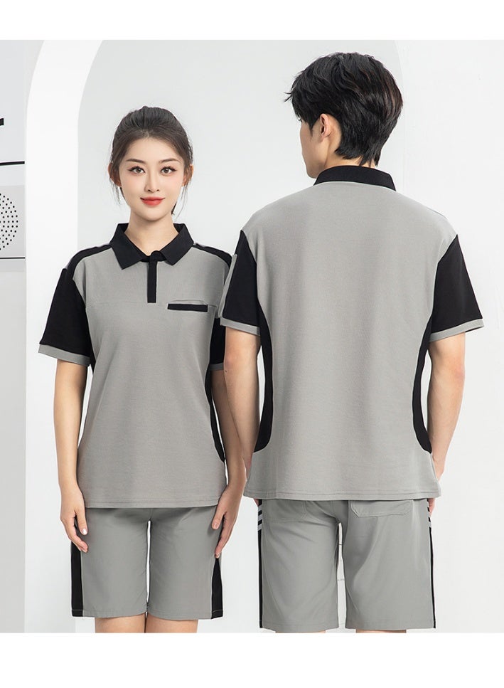 NIBEMINENT Restaurant Staff T-Shirts Short Sleeve round Neck BBQ Hot Pot Restaurant Service Uniform Breathable Men's Polo Shirt - Image 3