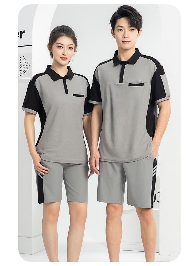 NIBEMINENT Restaurant Staff T-Shirts Short Sleeve round Neck BBQ Hot Pot Restaurant Service Uniform Breathable Men's Polo Shirt - Image 2