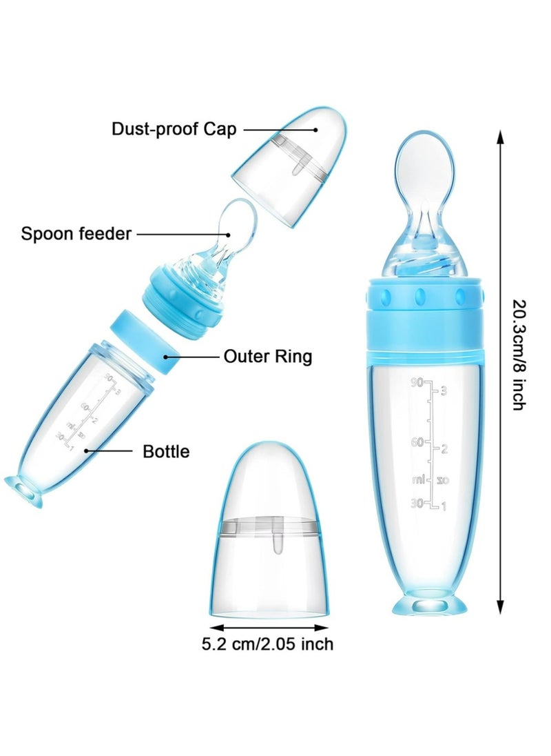 3 Pieces Silicone Baby Spoons Baby Feeding Spoon with Standing Base for Infant 0-24 Months Dispensing and Feeding