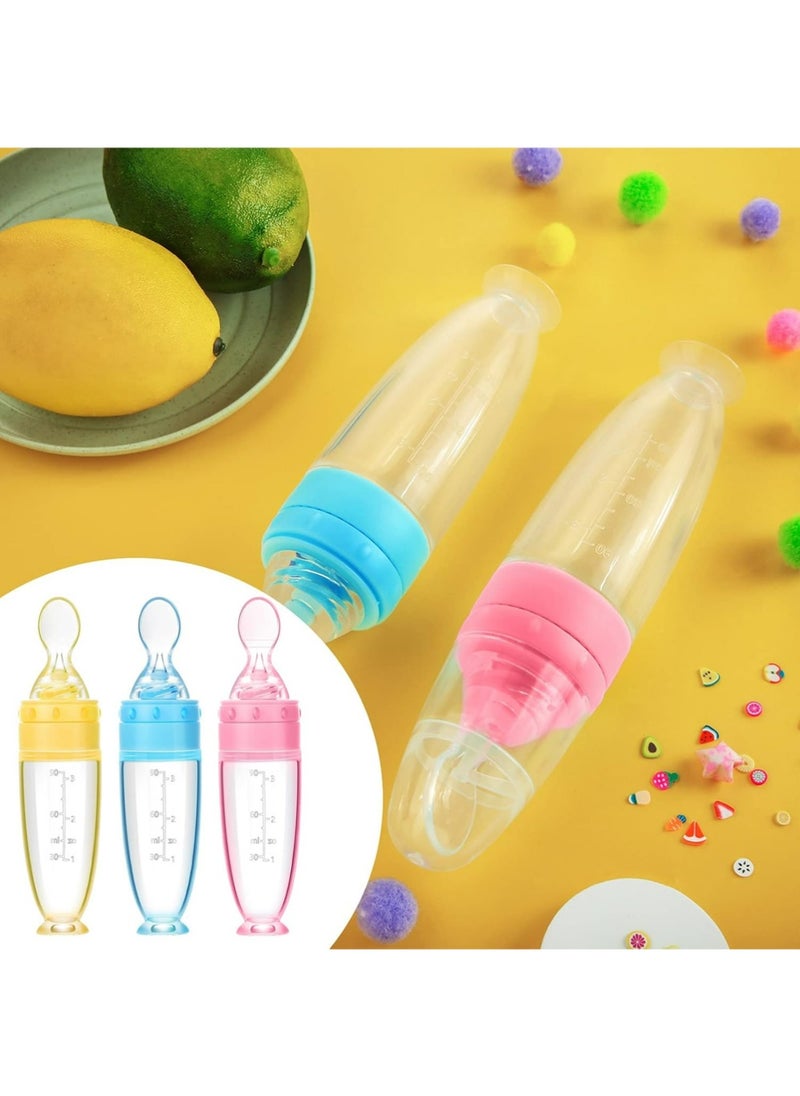 3 Pieces Silicone Baby Spoons Baby Feeding Spoon with Standing Base for Infant 0-24 Months Dispensing and Feeding