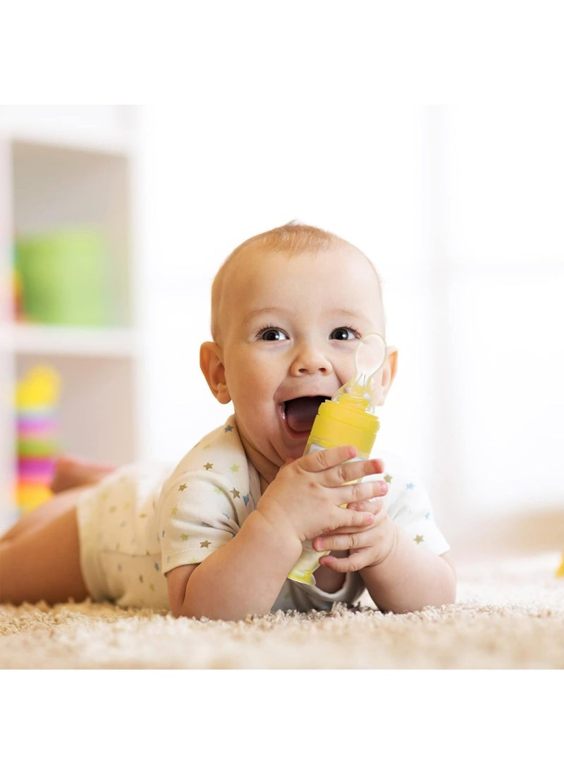 3 Pieces Silicone Baby Spoons Baby Feeding Spoon with Standing Base for Infant 0-24 Months Dispensing and Feeding