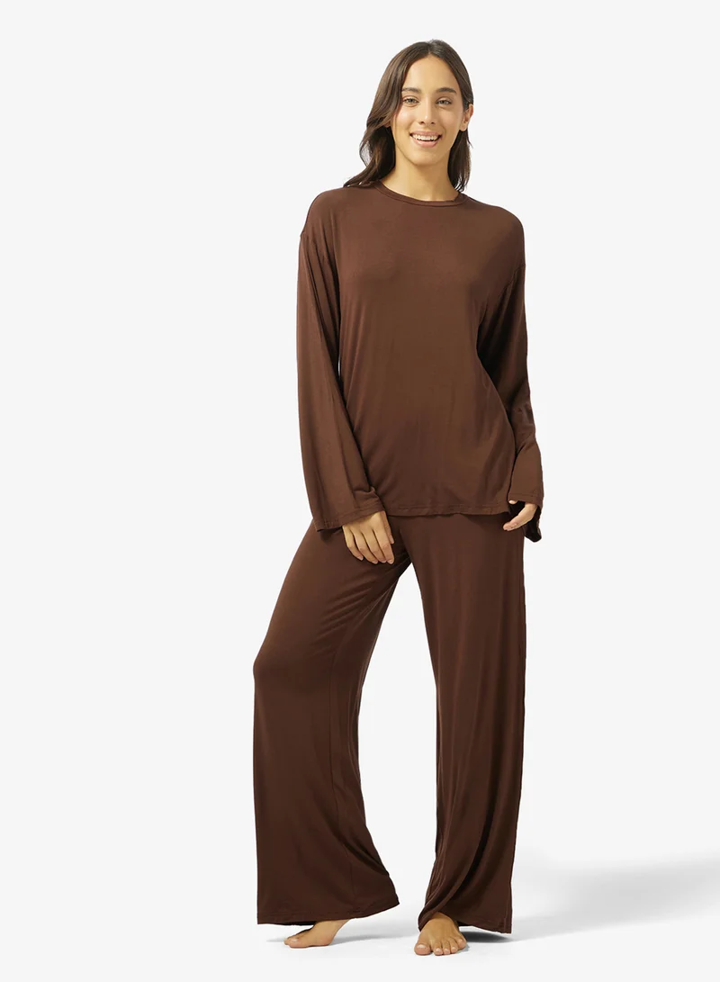جينجر Soft Touch Relaxed Fit & Pant Loungewear Set