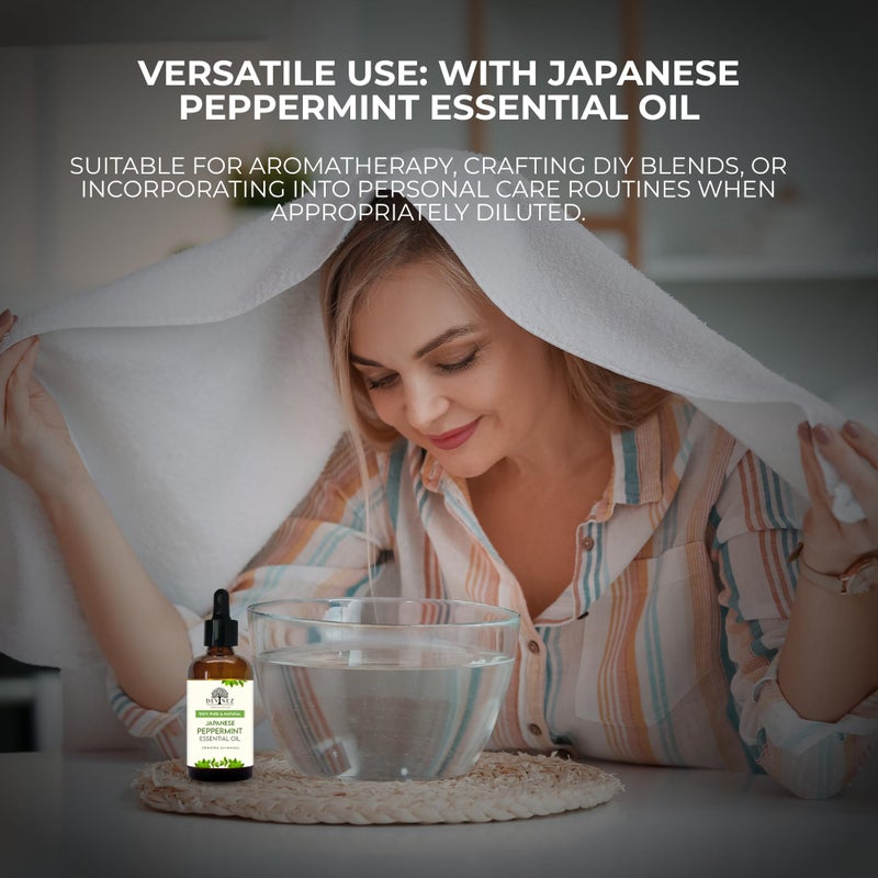 Devinez زيت النعناع الياباني من ديفينز (Mentha arvensis) مع قطارة مميزة - درجة علاجية، 100% نقي، زيت طبيعي غير مخفف للعلاج بالروائح، الناشرات، المرطبات والعناية بالبشرة وفروة الرأس (118 مل) - Image 4
