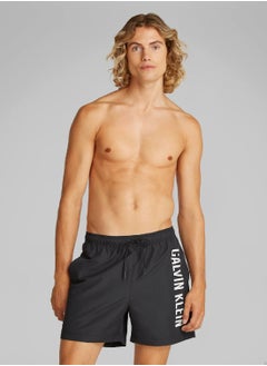 Calvin Klein Jeans Men's Medium Drawstring Swim Shorts - Intense Power - Polyester, Black  - Image 1