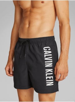 Calvin Klein Jeans Men's Medium Drawstring Swim Shorts - Intense Power - Polyester, Black  - Image 4