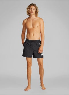 Calvin Klein Jeans Men's Medium Drawstring Swim Shorts - Intense Power - Polyester, Black  - Image 5