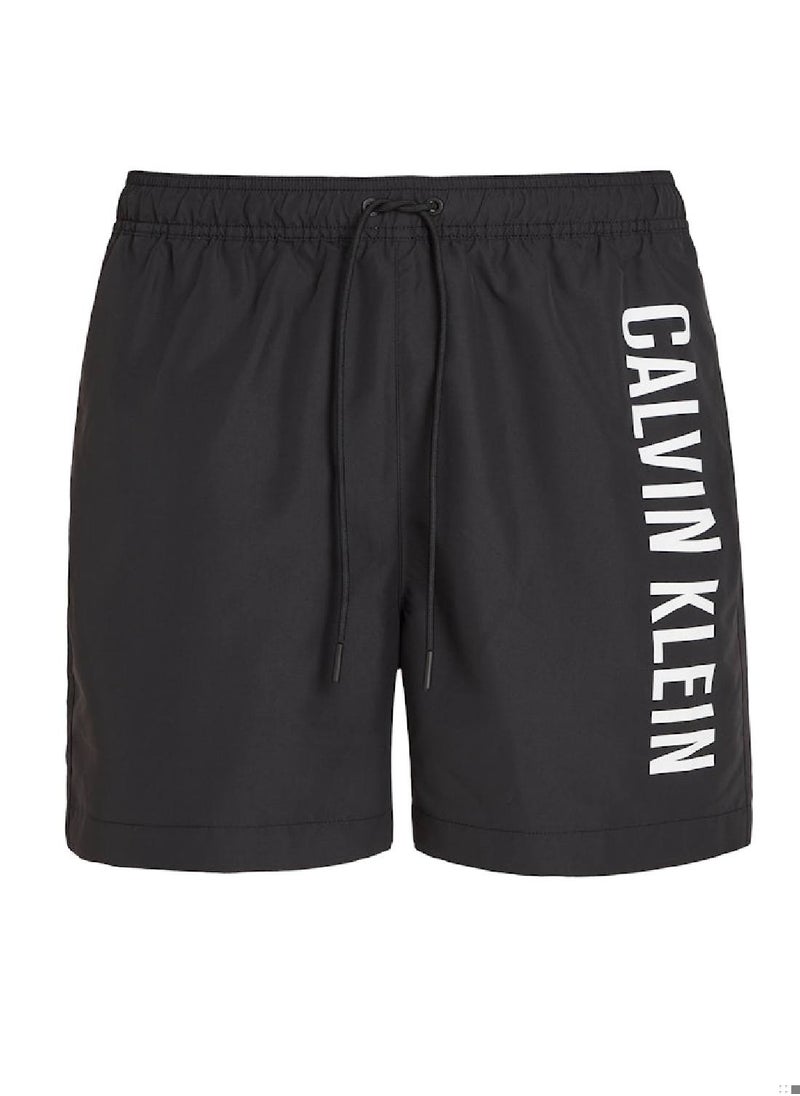 Calvin Klein Jeans Men's Medium Drawstring Swim Shorts - Intense Power - Polyester, Black  - Image 2