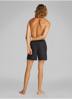 Calvin Klein Jeans Men's Medium Drawstring Swim Shorts - Intense Power - Polyester, Black  - Image 3