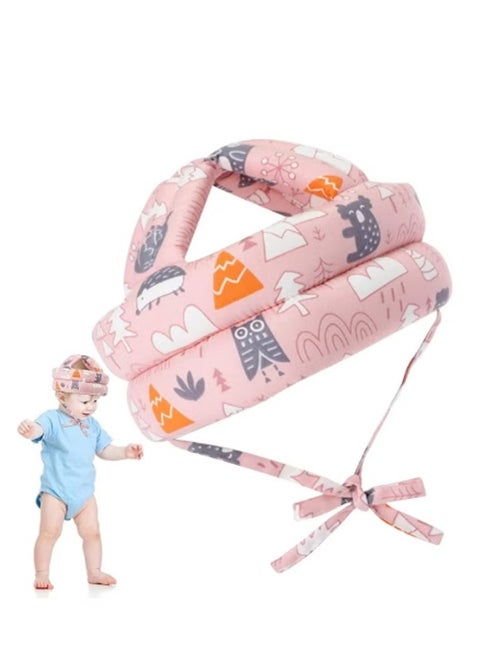 Baby Safety Helmet Infant Head Protector, Adjustable Soft Cap for Crawling Walking Running, Anti-Collision Breathable Lightweight Protection, Breathable Version Pink