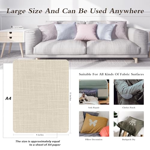 KING MOUNTAIN Fine Linen Fabric Patches, Self-Adhesive, 8x11 inch Extra Size, Multi Color, for Linen Sofa Repair - Image 4