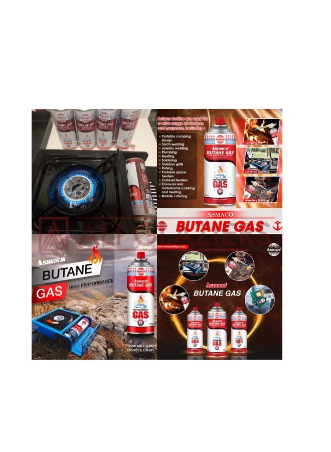 Asmaco Butane Gas -12 pieces -Butane Gas Cartridge for Camping Stoves, Torch Light, Picnic Stove- HIGH Performance Gas Mix | Butane GAS for  Portable Stoves-220gm - Image 5