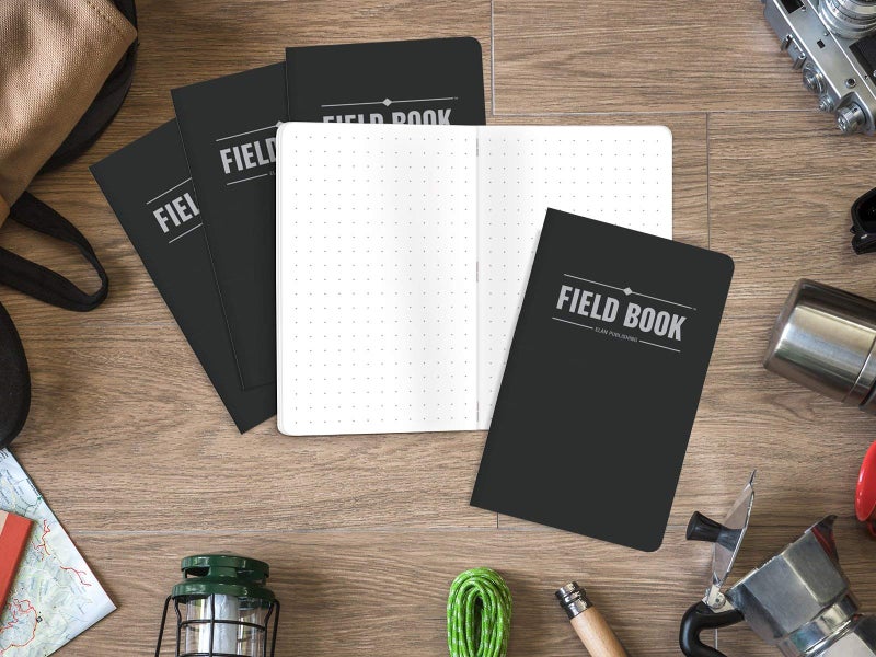 Elan Publishing Company Field Notebook/Pocket Journal - 3.5"x5.5" - Black - Dot Graph Memo Book - Pack of 5 - Image 4